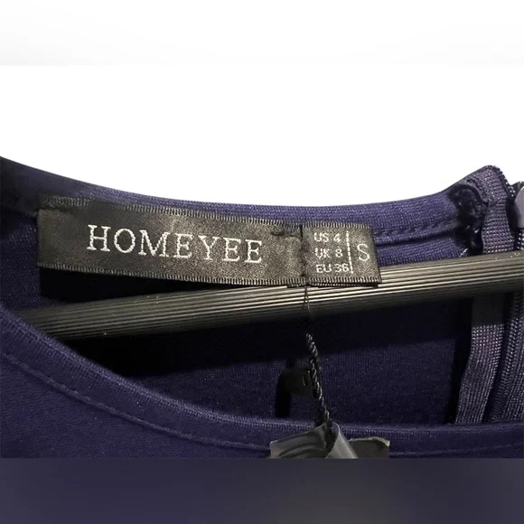 NWT Homeyee Navy and White Floral A-Line Dress Size Small - Picture 5 of 6